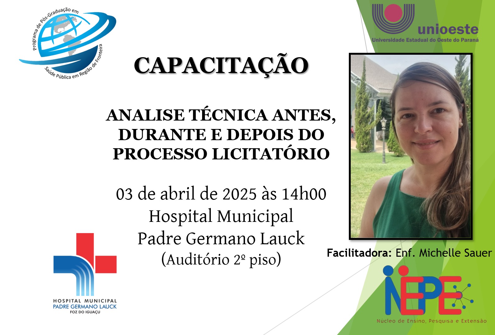Mestranda do programa ministra curso de Capacitação no Hospital Municipal